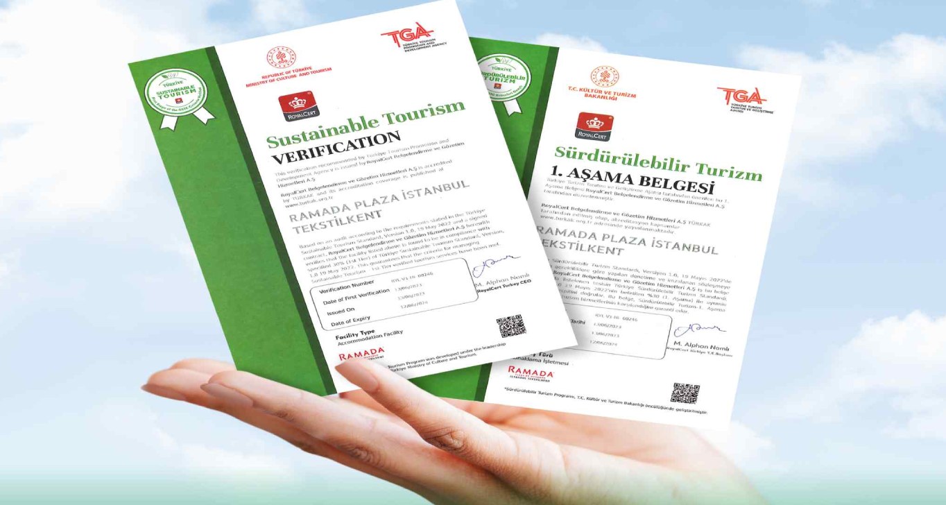 Ramada Plaza By Wyndham has been awarded the Istanbul Tekstilkent Sustainable Tourism Certificate.